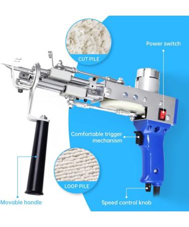 Goodcrafter 2-in-1 Electric Carpet Tufting Gun with Scissors - Handheld Rug Making Kit (Light Blue) - Buy Online on SooperMarket.com