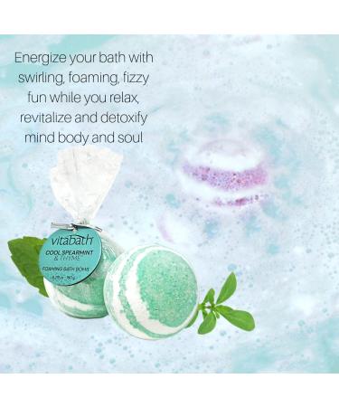 Vitabath Foaming Bath Bomb - Cool Spearmint & Thyme Aromatherapy Blend - 6 Ounce - Buy Online on SooperMarket.com
