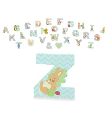 Peter Rabbit Wooden Letters by Orange Tree Toys Letter Z with Peter - Alphabet Animal Letter for Personalised Baby Name Toy Box Door Wall Decorations Animals Nursery Decor Boys Girls Bedroom
