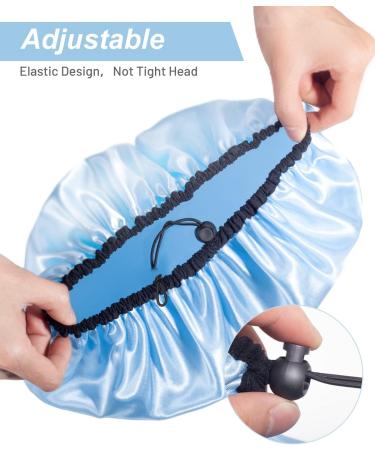 Auban Reusable Shower Cap for Women | Waterproof Satin Exterior | EVA Lining | Extra Large & Adjustable Hair Cap | 3 Colors (Blue, Pink, Green) - Buy Online on SooperMarket.com