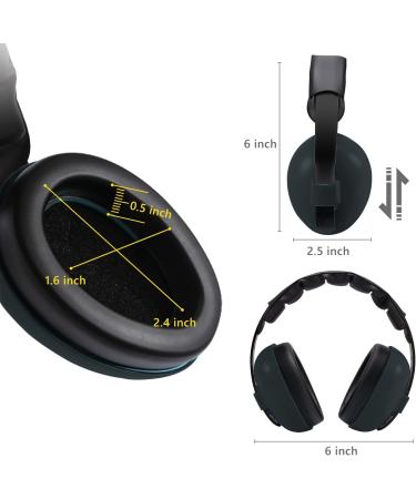 GUKOY Baby Ear Protection Headphones for Ages 0-3 | Noise Cancelling & Reduction Earmuffs for Infant Hearing | Black - Buy Online on SooperMarket.com