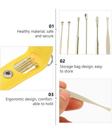 Ear Wax Removal Tool Set with Silicone Ear Plugs - Golden 11.5X2.7X1cm - Buy Online on SooperMarket.com