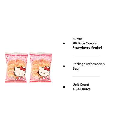 Hello Kitty Strawberry Rice Crackers - Great Snacks for Adults & Children | Party Favors, Birthday Gifts & School | Pack of 2 3.95oz Packs - Buy Online on SooperMarket.com