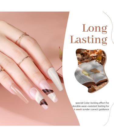 Modelones Gel Nail Polish Nude - 6 Colors White Gel Polishes Brown Pink Gel Polish Set Nail Gel Polish French Manicure All Seasons Neutral LED Gel Nail Kit Soak Off Manicure DIY Home Salon A-Nude Brown 7 ml (Pack of 1) - Buy Online on SooperMarket.com