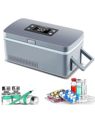 Portable Insulin Cool Box Mini Intelligent Electric Fridge Cooler Bag with Car USB Charging Cable for Travel Cool Box Airplane Car Family 220V-Battery*2 Battery*2 220V