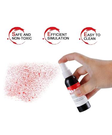 Go Ho 1oz Fake Blood Spray for Halloween Costume Makeup | Washable Eye Blood Drops, Blood Splatter for Clothes | Zombie, Vampire, Monster Cosplay - Buy Online on SooperMarket.com