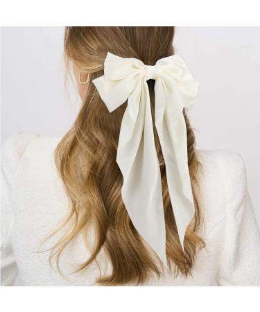 ATODEN Silky Satin Hair Bows 2 Pcs - Oversized Black & White Hair Ribbons for Women - Buy Online on SooperMarket.com