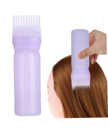 Hair Dye Bottle 160ML Shampoo Bottle Hair Comb Applicator Bottle Brush Bottle for Hair Dyeing Tool Purple Colouring Tools Accessories