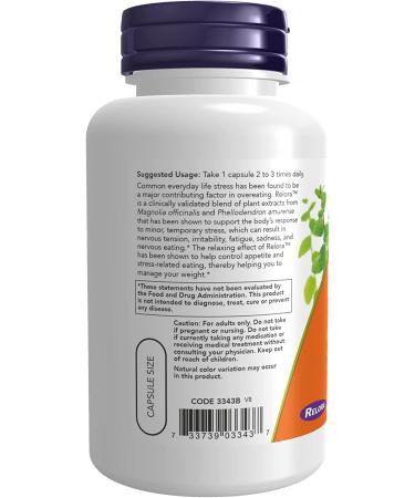 NOW Supplements Relora 300mg | Plant Extracts from Magnolia officinalis & Phellodendron amurense | 120 Veg Capsules - Buy Online on SooperMarket.com