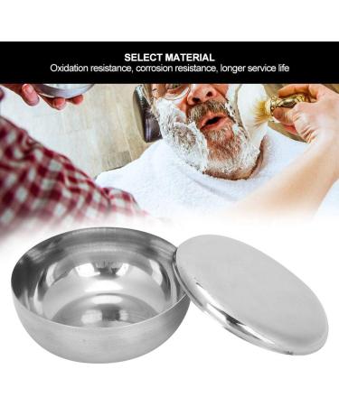 Stainless Steel Shaving Bowl with Lid for Men's Beard Care | Shaving Foam Mug | Soap Dish for Men - Buy Online on SooperMarket.com