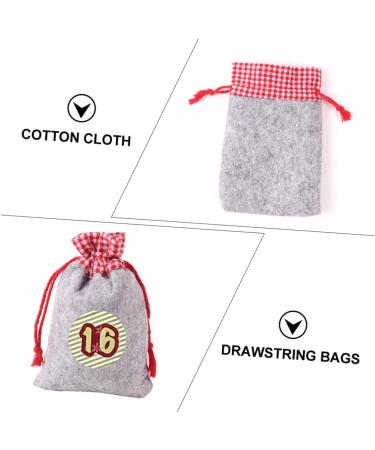 KOMBIUDA Drawstring Bag 1 Set Christmas Hanging Cloth Bag 24 Day Advent Calendar Cotton Christmas Bag Number Burlap Bag - Buy Online on SooperMarket.com