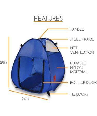 MyDeal Pop Up Pet House in a Bag - Portable Play Pen with 3 Net Windows and Zipper Door for Dogs, Cats, Rabbits - Shelter and Safety on the Go - Buy Online on SooperMarket.com