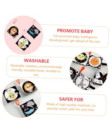 Ibasenice Black & White Fabric Book | Pedagogical Baby Toys | Learning Toys for Toddlers | Soft Peach Skin Children's Play Set - Buy Online on SooperMarket.com