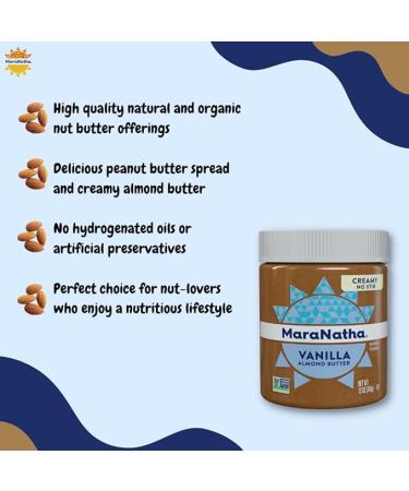MaraNatha Creamy Roasted Vanilla Almond Butter No Stir 12 Ounce Jar - Buy Online on SooperMarket.com
