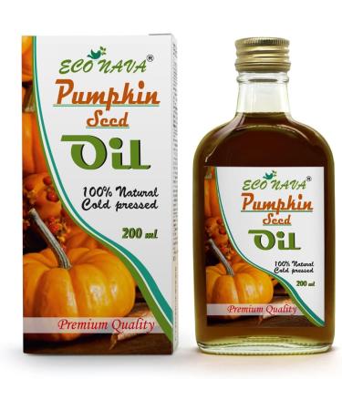 ECO NAVA | Pumpkin Seed Oil 200 ml / 6.8 fl oz | 100% Natural Extra Virgin Cold Pressed | Unrefined Raw No-GMO Vegan | Gluten-Free | Premium Food Grade | Great for Cooking & Skin Applications - Buy Online on SooperMarket.com