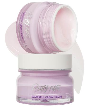 Touch in Sol Hydrating Face Moisturizer Gel Cream 2 Pack Plumped Up Lightweight Day and Night Cream with Hyaluronic Acid and Collagen - Pretty Filter Waterful Glow Cream 1.76 oz. 1.76 Fl Oz (Pack of 2)