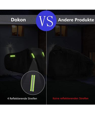 Dokon Waterproof Bicycle Cover - High-Quality 420D Oxford Tarpaulin for 1-2 Bikes | Protective Garage Cover with Storage Bag - 200x70x110cm - Black - Buy Online on SooperMarket.com
