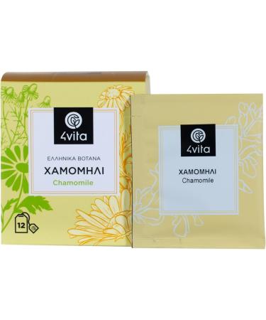 Greek Herbal Tea Chamomile By 4Vita (12 sachets) - Buy Online on SooperMarket.com
