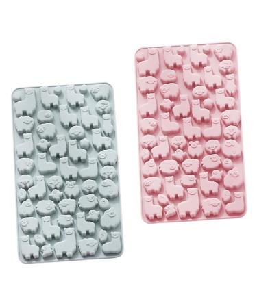 2pcs Chocolate Silicone Mold Silicone Jelly Mold Muffin Chewing Gum Candle Molds Silicone Soap Molds Cupcake Baking Pan Rubber Candy Molds Biscuit Cartoon Silica Gel Chocolate Mold 23.2X12.9X1.1CM Random Color
