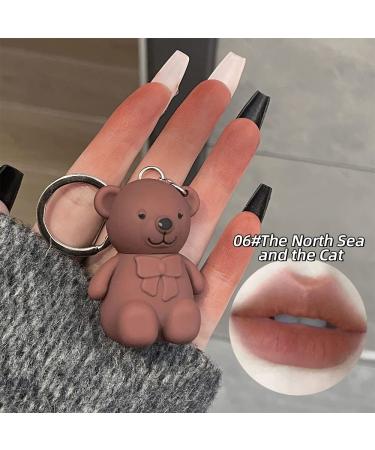 3Pcs Keychain Bear Lipsticks - Cute 2 in 1 Matte Velvet Lipgloss Set for Long-Lasting Moisturizing Lip Color - Waterproof Beauty Makeup with Keychain - (01+02+06) - Buy Online on SooperMarket.com