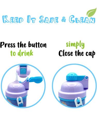 Disney Frozen Deluxe Carrying Strap One Touch Water Bottles with Reusable Built in Straw (Snow Canteen 16.9oz) - Buy Online on SooperMarket.com