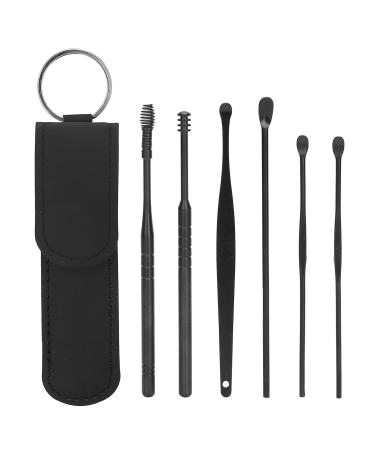 Ear Pick Portable Earwax Ear Pick Portable Earwax Removal Cleaner Set U Shape Ear Spoon Spiral Ear Wax Cleaner Tools Set(Black)(black)