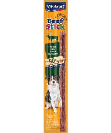 Vita power beef stick wild meat sticks with wild meat stick for rewarding extra high meat content dog snack without adding sugar (1x 12g) 12 g (1 Pack)