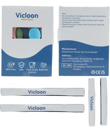 Vicloon Baby Spoons 7 Pcs - Silicone Self-Feeding Weaning Spoons for Kids & Infants - Training Spoon Set for Toddlers - Light Color - Buy Online on SooperMarket.com