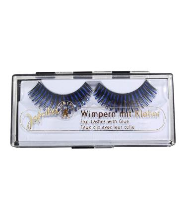 Glitter eyelashes black/blue with glue