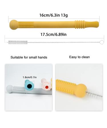 Hollow Molar Teether Silicone Baby Teething Toy (6 Pack) with Cleaning Brush - BPA Free & Freezable - Multicolored for Boys and Girls - Buy Online on SooperMarket.com