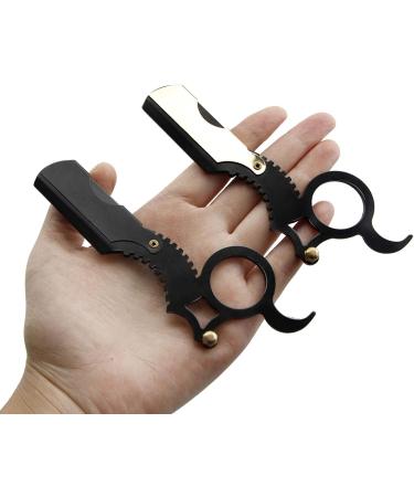 Vintage Premium Safety Razor - Men's Eyebrow Ring Razor with Finger Ring | Robust Black | International Shipping - Buy Online on SooperMarket.com