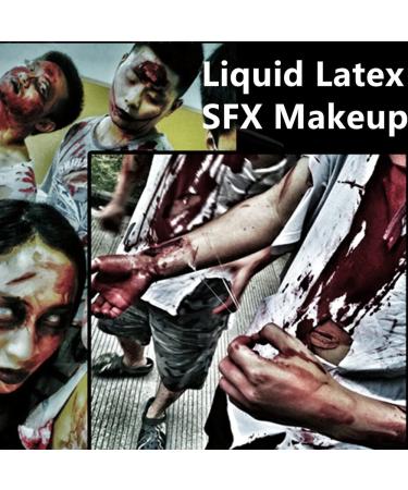 Go Ho Liquid Latex SFX Makeup (1 oz) - Halloween Special Effects for Scar, Cut, Wound, Zombie, Monster - Light Flesh - Buy Online on SooperMarket.com