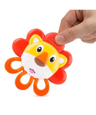 Nuby Vibe-Eez Lion Teether | Soothing Teething Toy for Babies - Buy Online on SooperMarket.com