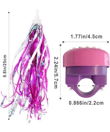 Girls Bike Bell and Streamers - Flower Design Bell with 2 Pack Streamers for Children's Bicycle Accessories - Buy Online on SooperMarket.com