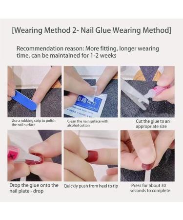 Ruarby False Nails Full Cover False Nails Detachable Press On Nails French Tip False Nails Stick on Nails DIY Manicures Supplies 6 - Buy Online on SooperMarket.com