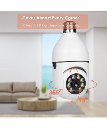 2PCS WiFi Light Bulb Security Camera - 1080P Indoor/Outdoor, 360 View, Smart Motion Detection, Two-Way Audio - Buy Online on SooperMarket.com