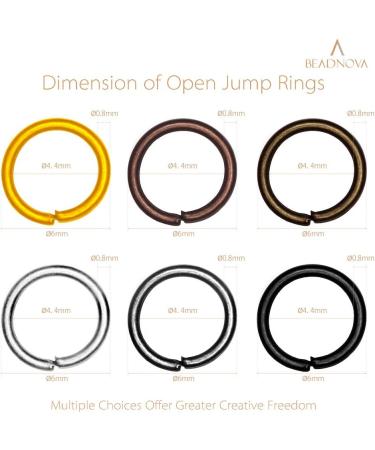 BEADNOVA 6mm Assorted Colors Open Jump Rings for Jewelry Making (900Pcs) - Buy Online on SooperMarket.com