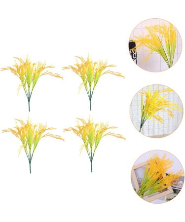 MAGICLULU 4pcs 7 Simulated Rice Bouquet of Flowers Artificial Vase Decor Wheat Sheaves for Decorating Natural Dried Flowers Dried Wheat Stalks Greenery Decor Straw Paddy Plastic - Buy Online on SooperMarket.com