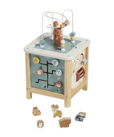 VERTBAUDETLarge activity cube motor skills cube animal friends FSCblue/forest friends