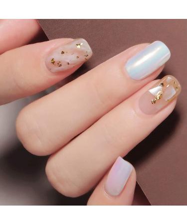 Aurora Chrome Nail Powder Upgrade Aurora Iridescent Nail Powder Multi Mirror Effect Mermaid Neon Transparent Powder for Nail Art D cor Aurora Nail Chameleon Powder Manicure Pigment with Tool 0.8g Color-12 - Buy Online on SooperMarket.com