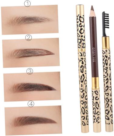 MUSISALY 2pcs Long Lasting Eyebrow Pencils Leopard Eyeliner Pencil Eyebrow Brush for Women Puff Head Wooden 1 count (Pack of 1) As Shown - Buy Online on SooperMarket.com