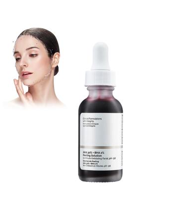 FunnAura AHA 30% + BHA 2% Peeling Solution Exfoliating Facial Serum Fighting Blemishes Reduces Pore Congestion(30 Ml)