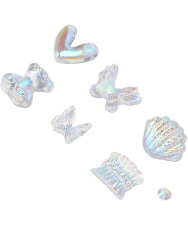 3D Nail Art Decorations Colorful Resin Aurora Bowknot Bear Shell Love Rhinestones Nail Nail Ornament for Women Salon DIY Accessories - Buy Online on SooperMarket.com