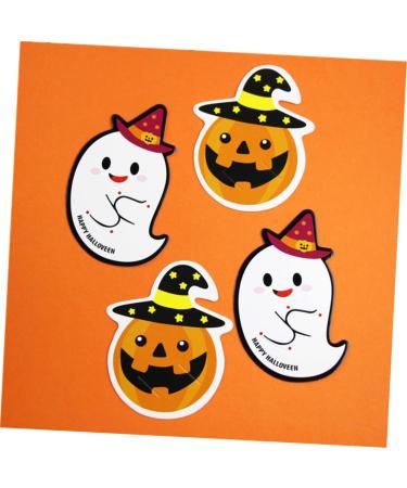 Warmhm 50pcs Halloween Message Card Halloween Candy Tag Packaging Decoration Card Paper Card Halloween Decor Pencil Caps Tooth Charms Candy Wrapping Card Lollipop Pumpkin - Buy Online on SooperMarket.com