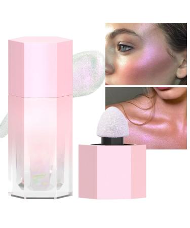 evpct Mermaid Pink Highlighter Makeup Liquid Blue Purple Green Glitter Iridescent Face Festival Highlighter Makeup Waterproof Long Lasting Halographic Shimmer Body Highlighter makeup Palette Stick 0.21 Fl Oz (Pack of 1) 1Pcs 116# Mermaid Pink