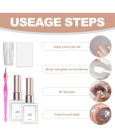 French Manicure Kit French Manicure Gel Polish Kit White Nail Polish French Tip French Manicure Gel Set with Nail Stamping Kit Soak Off UV/LED French Manicure Gift Set for Women Girl (Pink+Nude) - Buy Online on SooperMarket.com