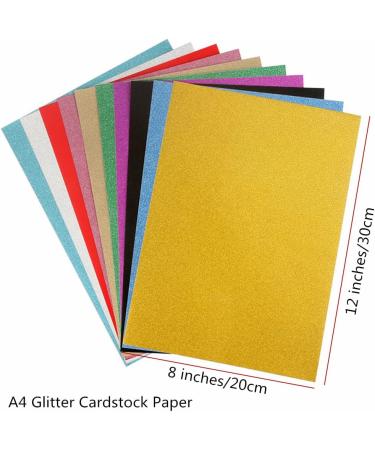 Baisunt 20 Sheets Gold Glitter Cardstock Paper - DIY Art & Scrapbook Supplies - Birthday Wedding Party Decor - 250GSM - 8x12 Inches - Buy Online on SooperMarket.com