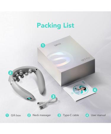 SKG Cordless Neck Massager with Heat & Vibration | G7 PRO Portable Electric Cervical Massager | Pain Relief for Women & Men - Silver Grey - Buy Online on SooperMarket.com