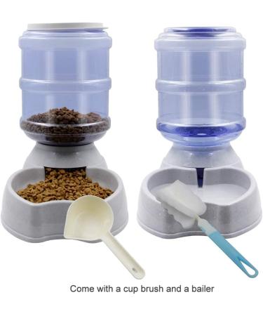 Zcaukya Automatic Cat Feeder & Water Dispenser Set - 1 Gal x 2 Gravity Dog Water Fountain & Pet Food Feeder (Grey) - Buy Online on SooperMarket.com