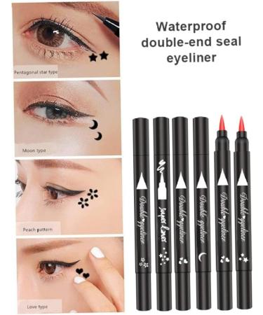 Eyeliner Stamp 2 in 1 Double-Head Waterproof Liquid Eyeliner Pen Make-Up Tool Black Heart Liquid Eyeliner - Buy Online on SooperMarket.com